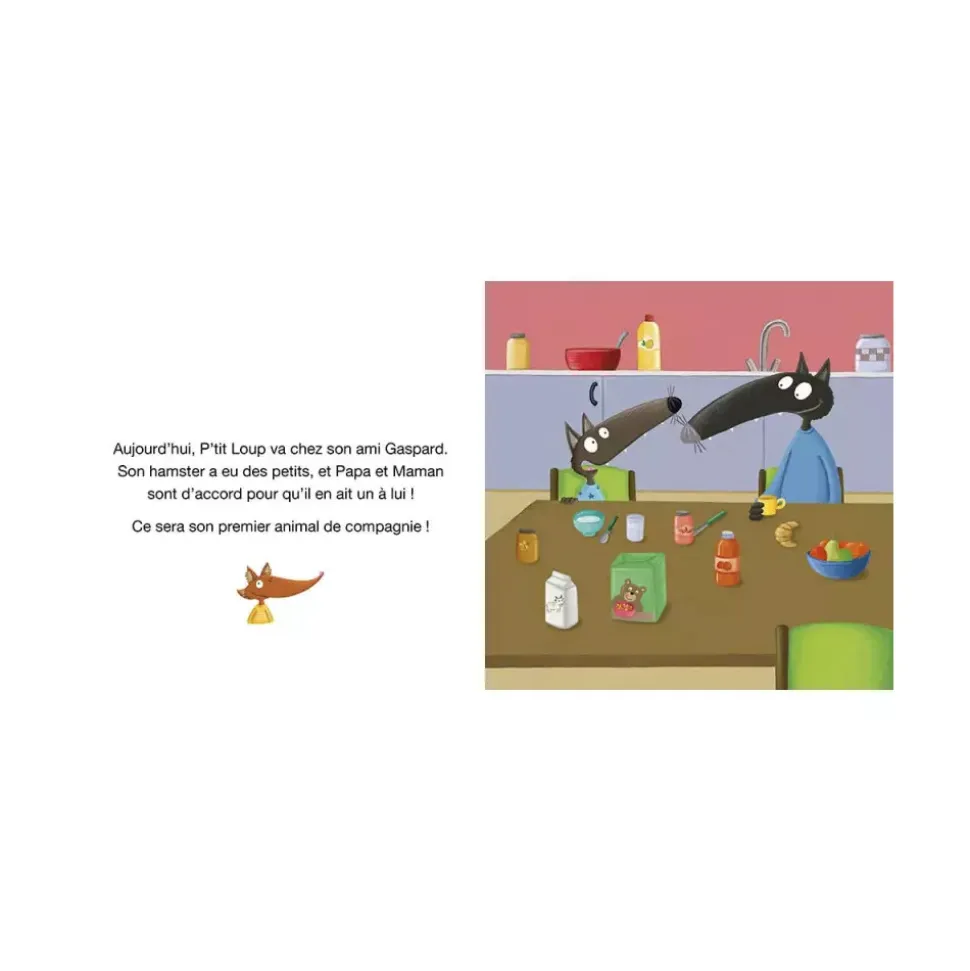 Livre enfant p'tit loup a un animal de compagnie