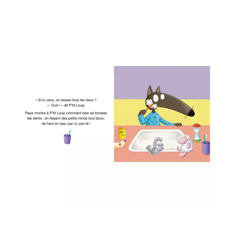 Livre enfant p'tit loup se brosse les dents