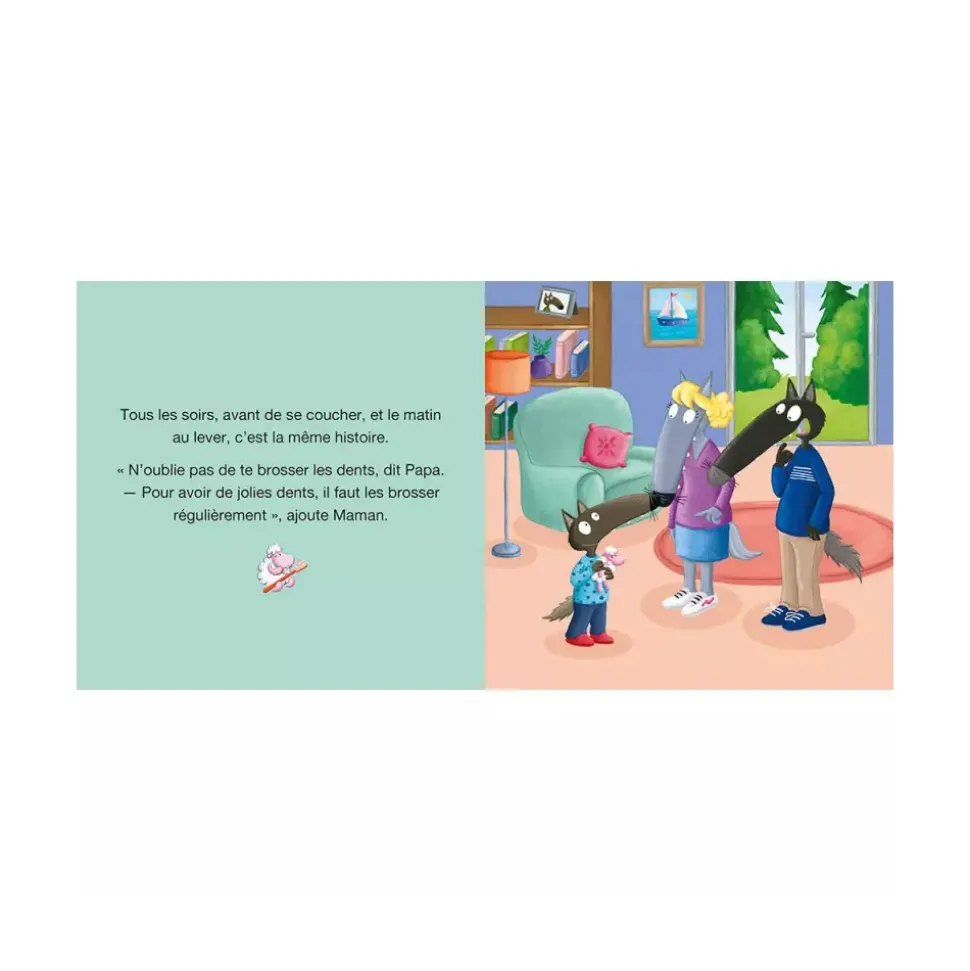 Livre enfant p'tit loup se brosse les dents