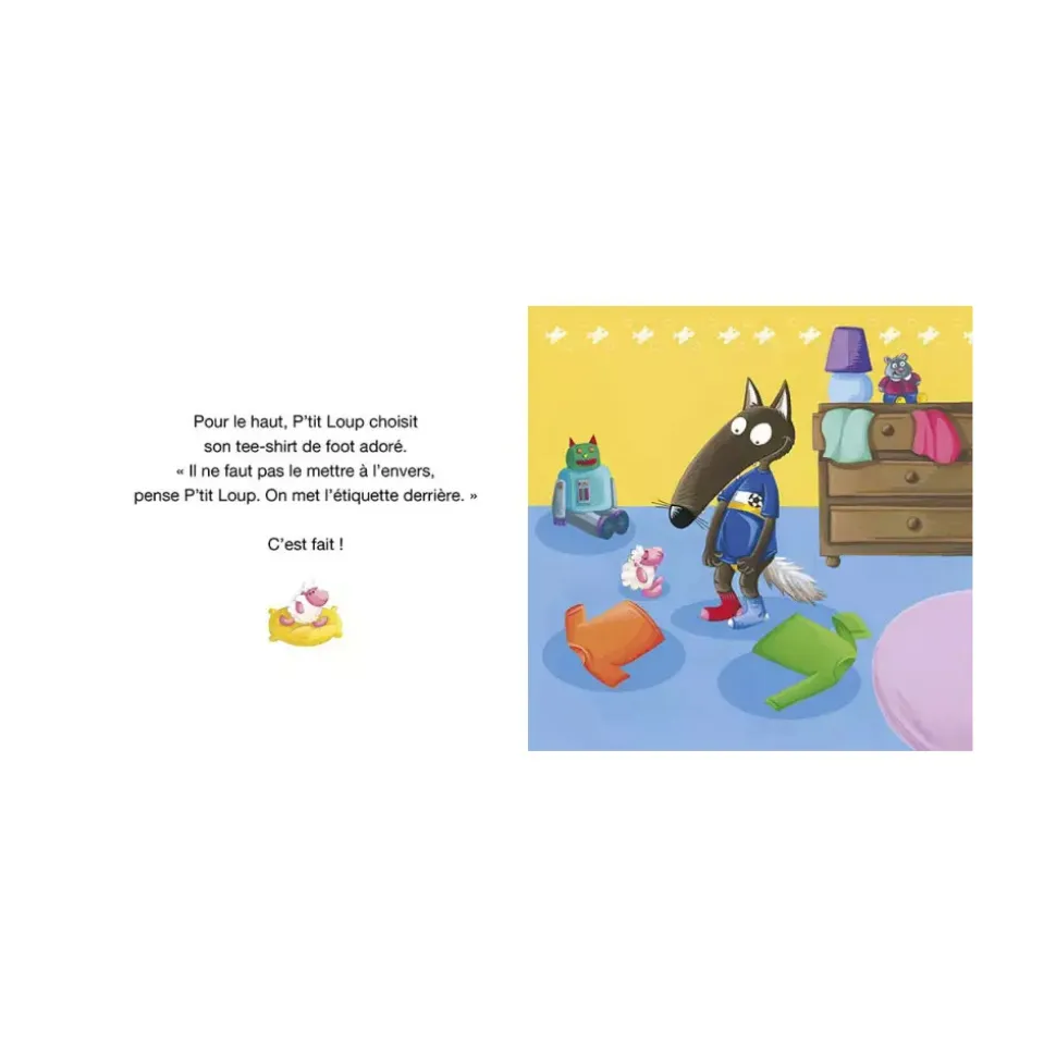 Livre enfant p'tit loup s'habille tout seul