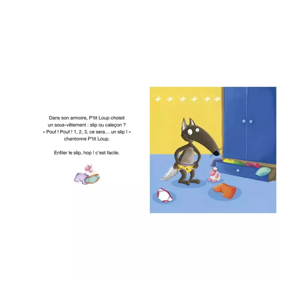 Livre enfant p'tit loup s'habille tout seul