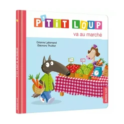 Livre enfant p'tit loup va au marché