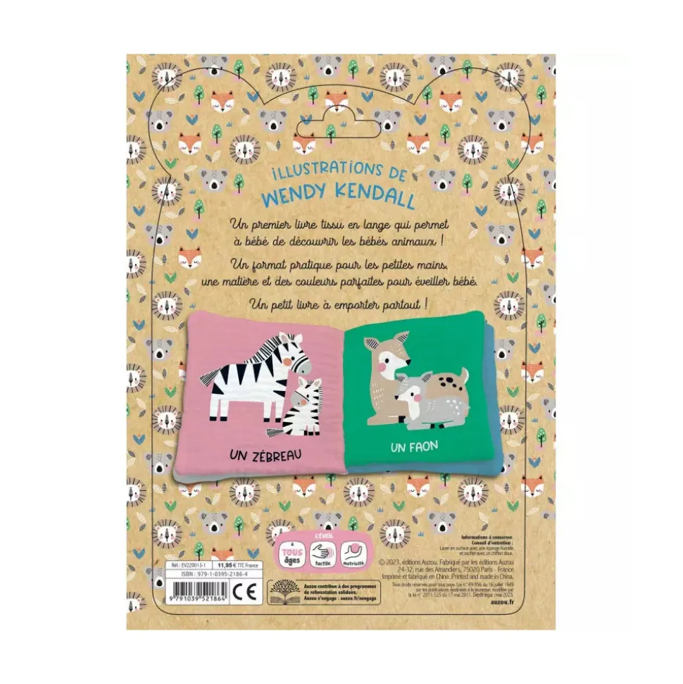 Livre en tissu enfant les bébés animaux