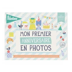 Livret de 6 cartes étapes détachables mon premier anniversaire en photos
