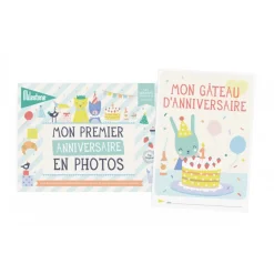 Livret de 6 cartes étapes détachables mon premier anniversaire en photos