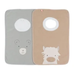 Lot 2 bavoirs éponge funny - fluffy orso & lily