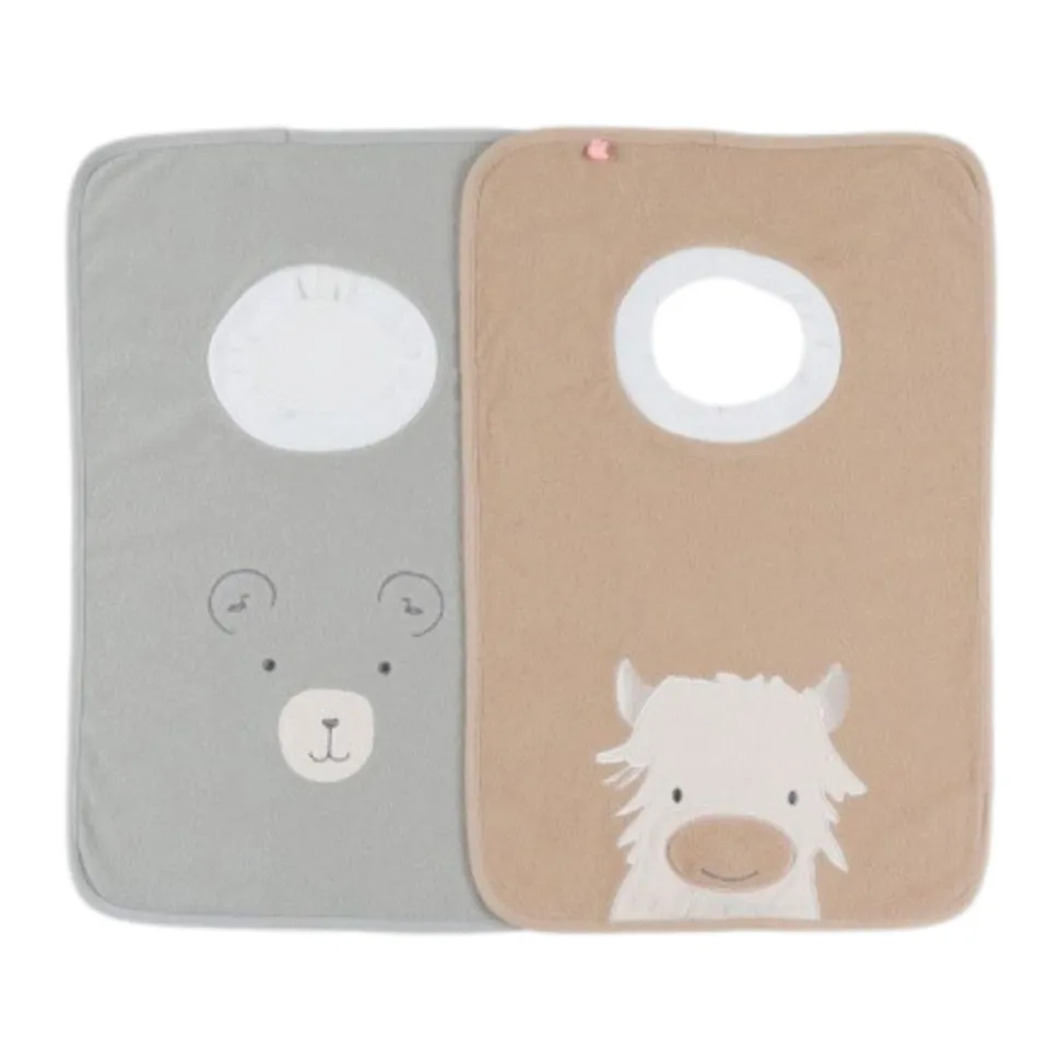 Lot 2 bavoirs éponge funny - fluffy orso & lily