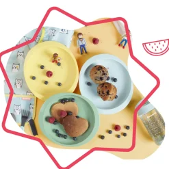 Lot de 3 assiettes anti-dérapantes
