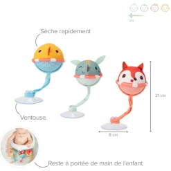 Lot de 3 balles de bain joe, alice et gaspard