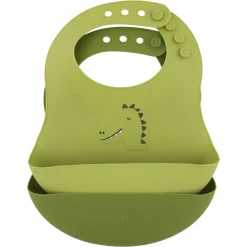 Lot de 2 bavoirs avec récupérateur en silicone mr. dino