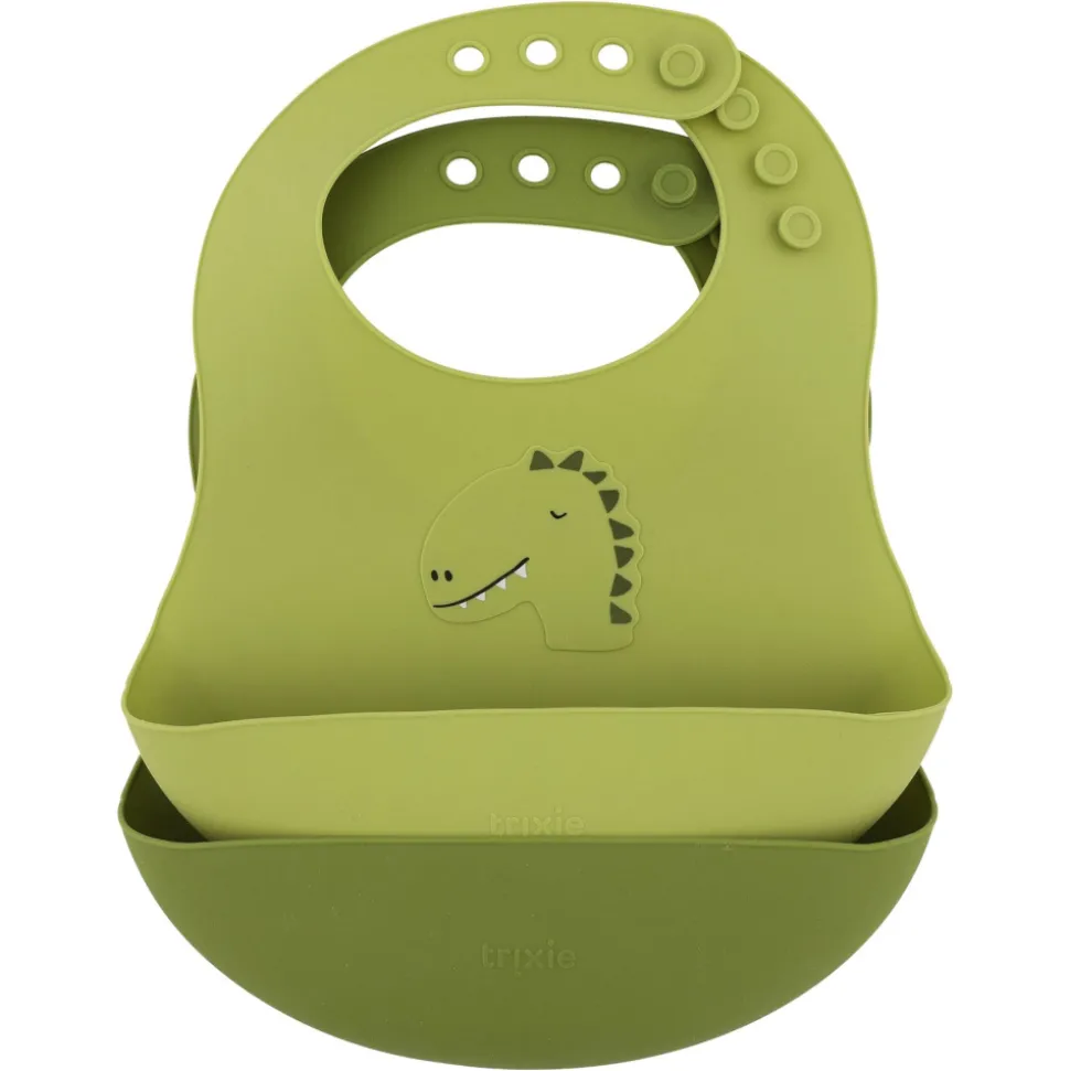 Lot de 2 bavoirs avec récupérateur en silicone mr. dino
