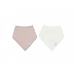 Lot de 2 bavoirs bandana gaze de coton wild rose & oatmeal