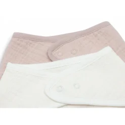 Lot de 2 bavoirs bandana gaze de coton wild rose & oatmeal