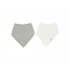 Lot de 2 bavoirs bandana gaze de coton olive green & oatmeal