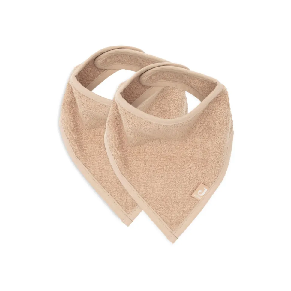 Lot de 2 bavoirs bandana éponge biscuit