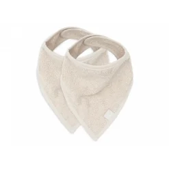 Lot de 2 bavoirs bandana éponge nougat