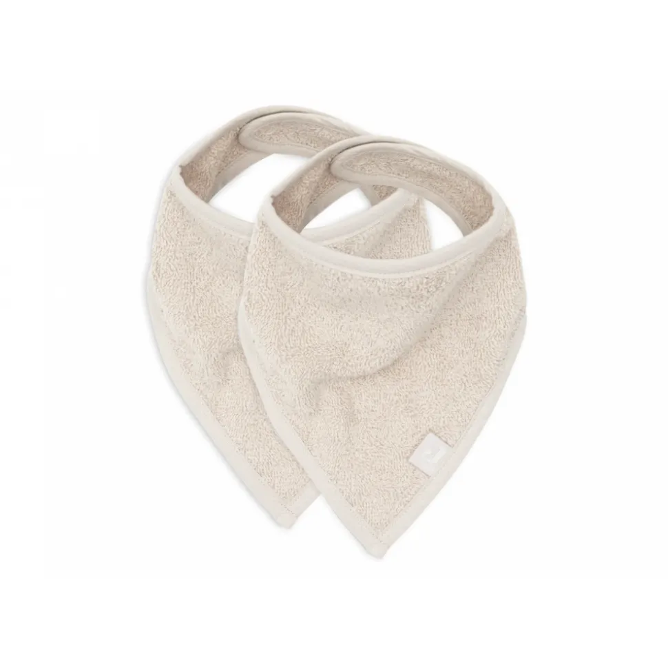 Lot de 2 bavoirs bandana éponge nougat
