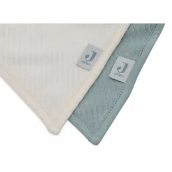 Lot de 2 bavoirs bandana velvet sea green & ivoire