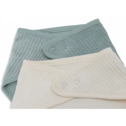 Lot de 2 bavoirs bandana velvet sea green & ivoire