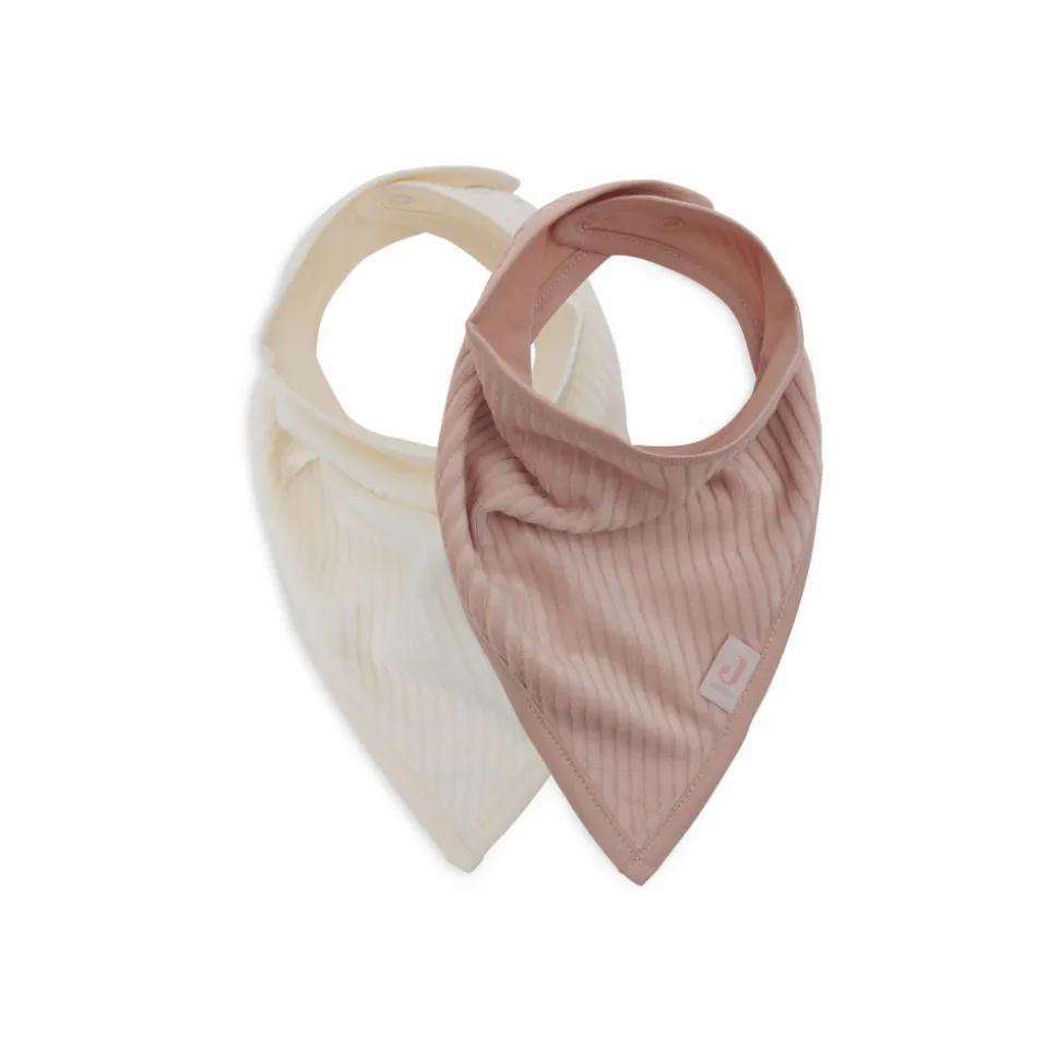 Lot de 2 bavoirs bandana velvet wild rose & ivoire
