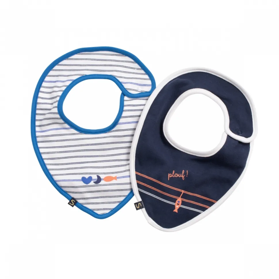 Lot de 2 bavoirs bébé baby sailor