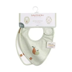 Lot de 2 bavoirs bébé botanica