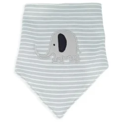 Lot de 3 bavoirs en coton elephant gris
