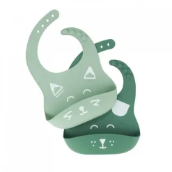 Lot de 2 bavoirs en silicone bib'isy