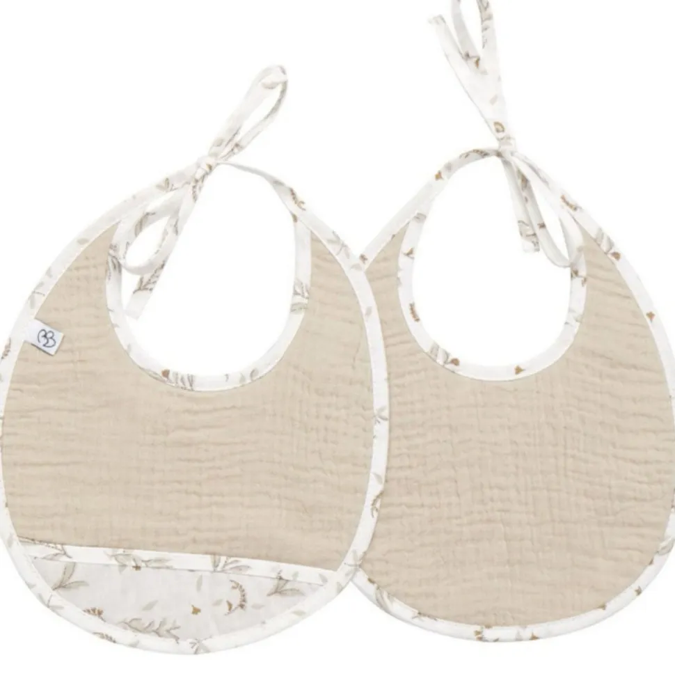 Lot de 2 bavoirs gaze de coton - daydream