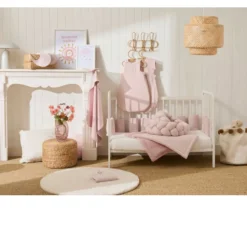 Lot de 2 bavoirs gaze de coton - soft stripes vieux rose