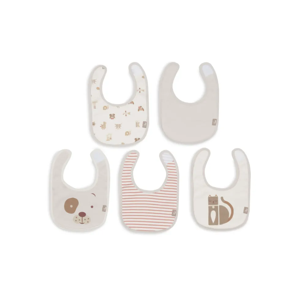 Lot de 5 bavoirs imperméables animal friends