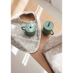 Lot de 2 bavoirs imperméables animaux olive