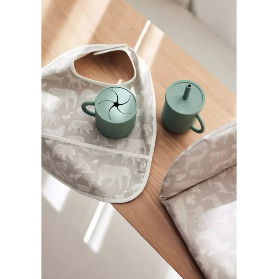 Lot de 2 bavoirs imperméables animaux olive