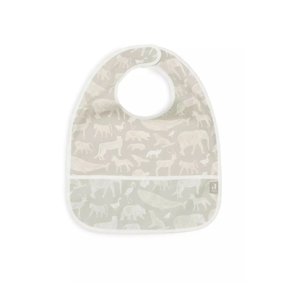 Lot de 2 bavoirs imperméables animaux olive
