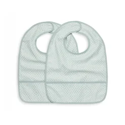 Lot de 2 bavoirs imperméables snake soft green