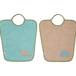 Lot de 2 bavoirs maternelle maternelle + dinosaure