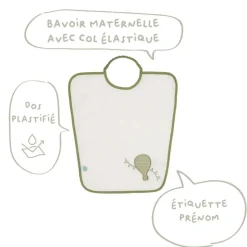Lot de 2 bavoirs maternelle montgolfière + nuage