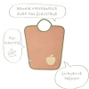 Lot de 2 bavoirs maternelle poire/pomme - je m'appelle - 35x38cm - fermeture élastiquée