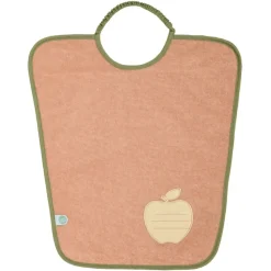 Lot de 2 bavoirs maternelle poire/pomme - je m'appelle - 35x38cm - fermeture élastiquée