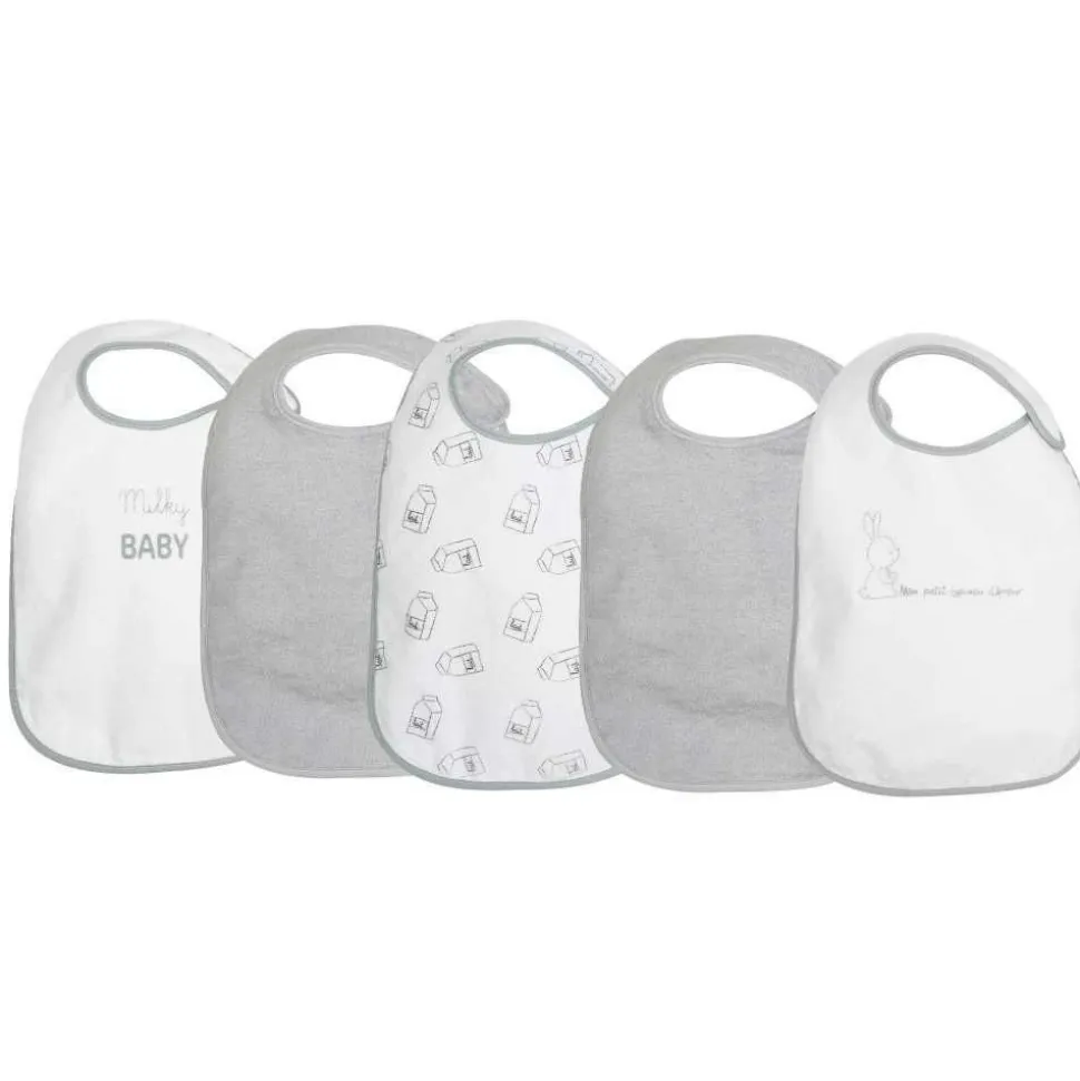 Lot de 5 bavoirs naissance