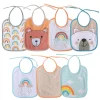Lot de 7 bavoirs naissance - blanc