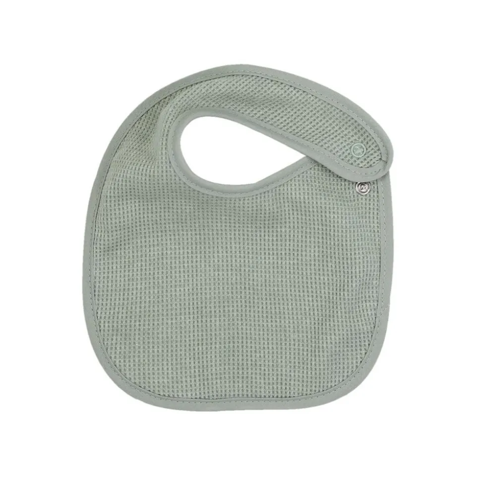 Lot de 6 bavoirs naissance nid d'abeille unis sauge