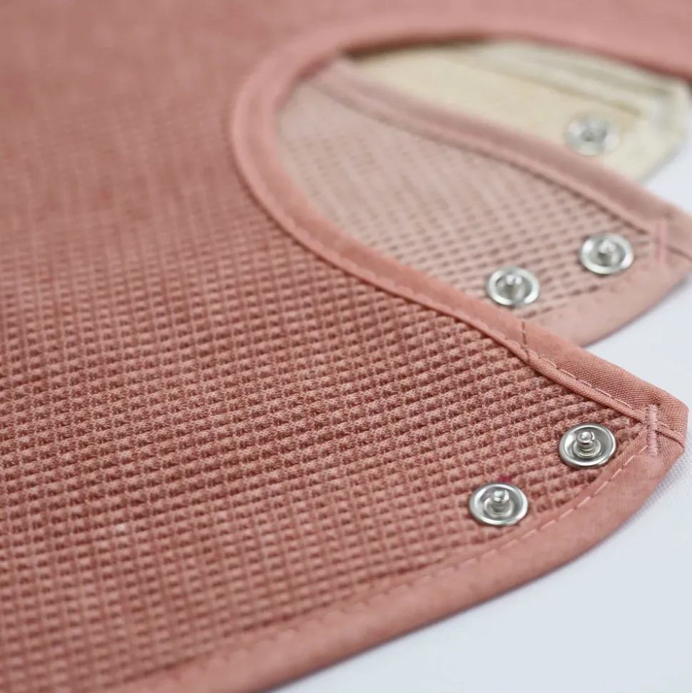 Lot de 6 bavoirs naissance nid d'abeille unis rose