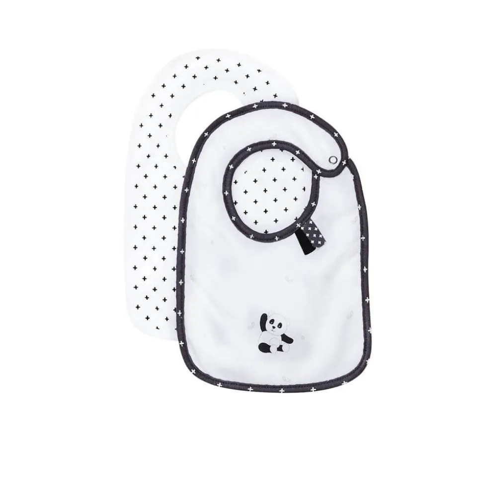 Lot de 2 bavoirs panda chao chao