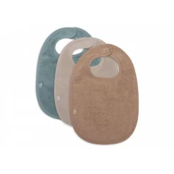 Lot de 3 bavoirs éponge sea green, nougat et biscuit
