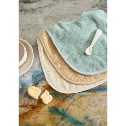 Lot de 3 bavoirs éponge sea green, nougat et biscuit