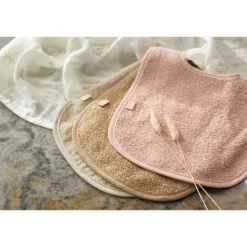 Lot de 3 bavoirs éponge wild rose, nougat et biscuit