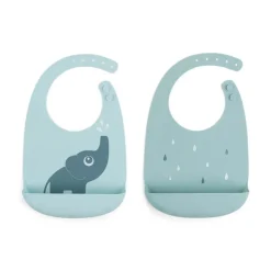 Lot de 2 bavoirs récupérateurs elphee bleu