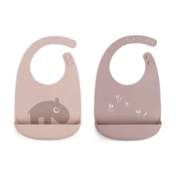 Lot de 2 bavoirs récupérateurs ozzo rose