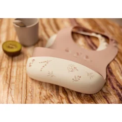 Lot de 2 bavoirs silicone lovely birds